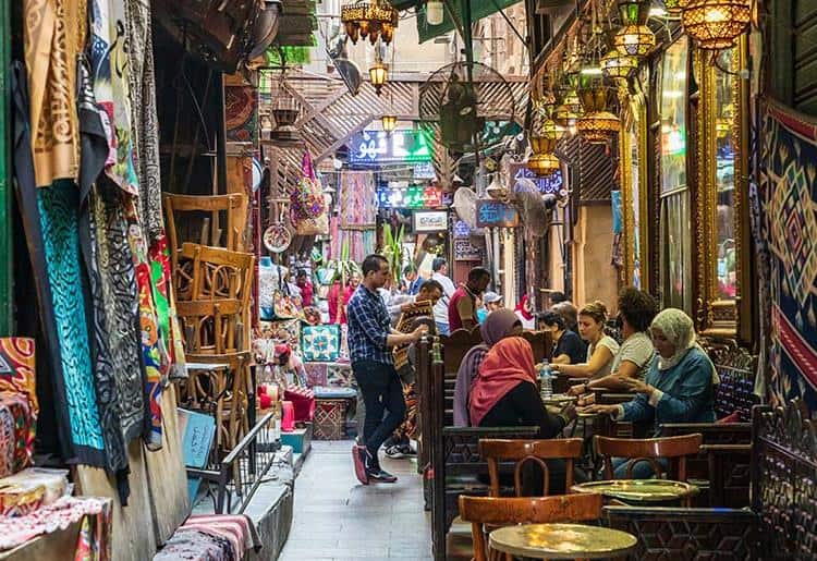 Khan el-Khalili and Alfishawy cafe old cairo